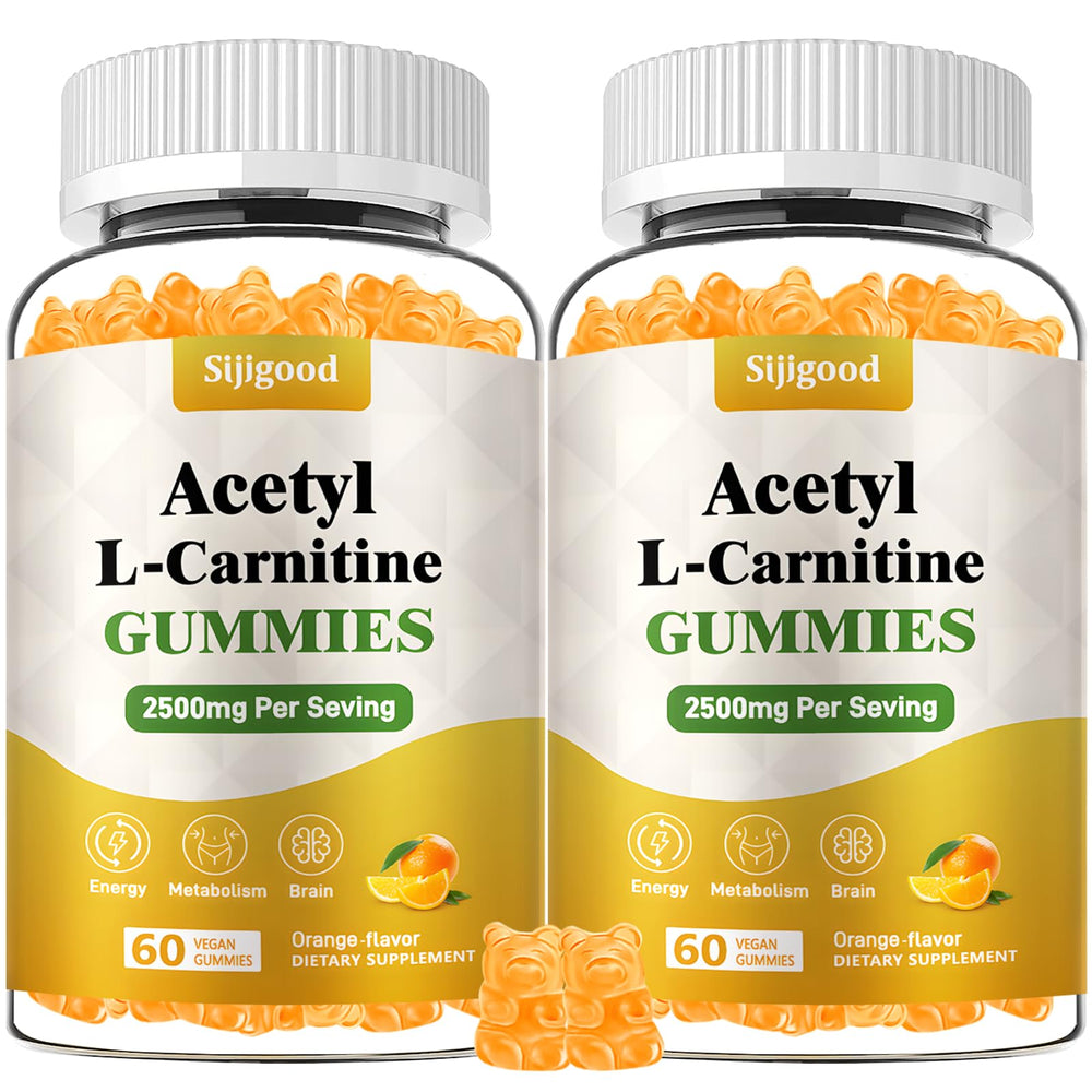 Front view of Sijigood Acetyl L-Carnitine 2-pack orange gummies