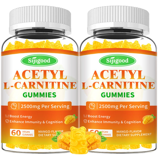 Sijigood Acetyl L-Carnitine Gummies Mango Flavor 120 Count - Front of bottle