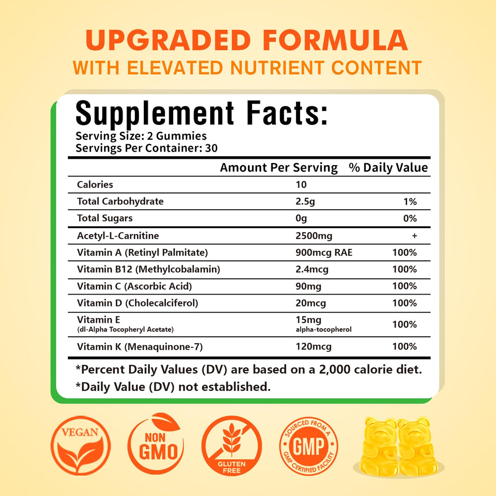 Sijigood Acetyl L-Carnitine Gummies Mango Flavor 120 Count - Packaging on display