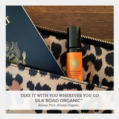 Front view of Silk Road Citrus Glow roll-on packaging