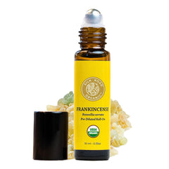 10 ml Silk Road Organic Frankincense Serrata Roll-On bottle with USDA certification