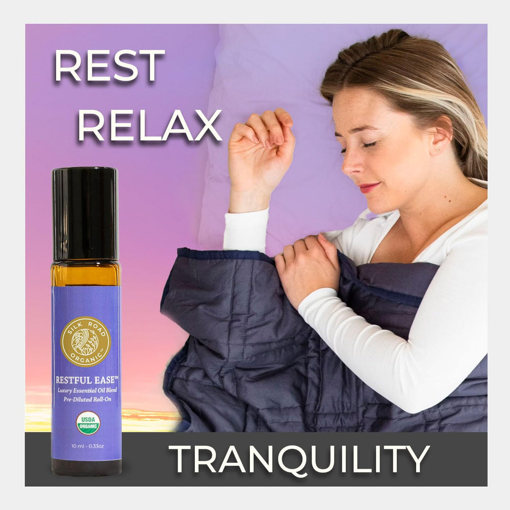 Ingredients list includes Cedarwood, Palmarosa, Orange, Lavender, Vetiver, Marjoram, Ylang Ylang, Sandalwood, Chamomile