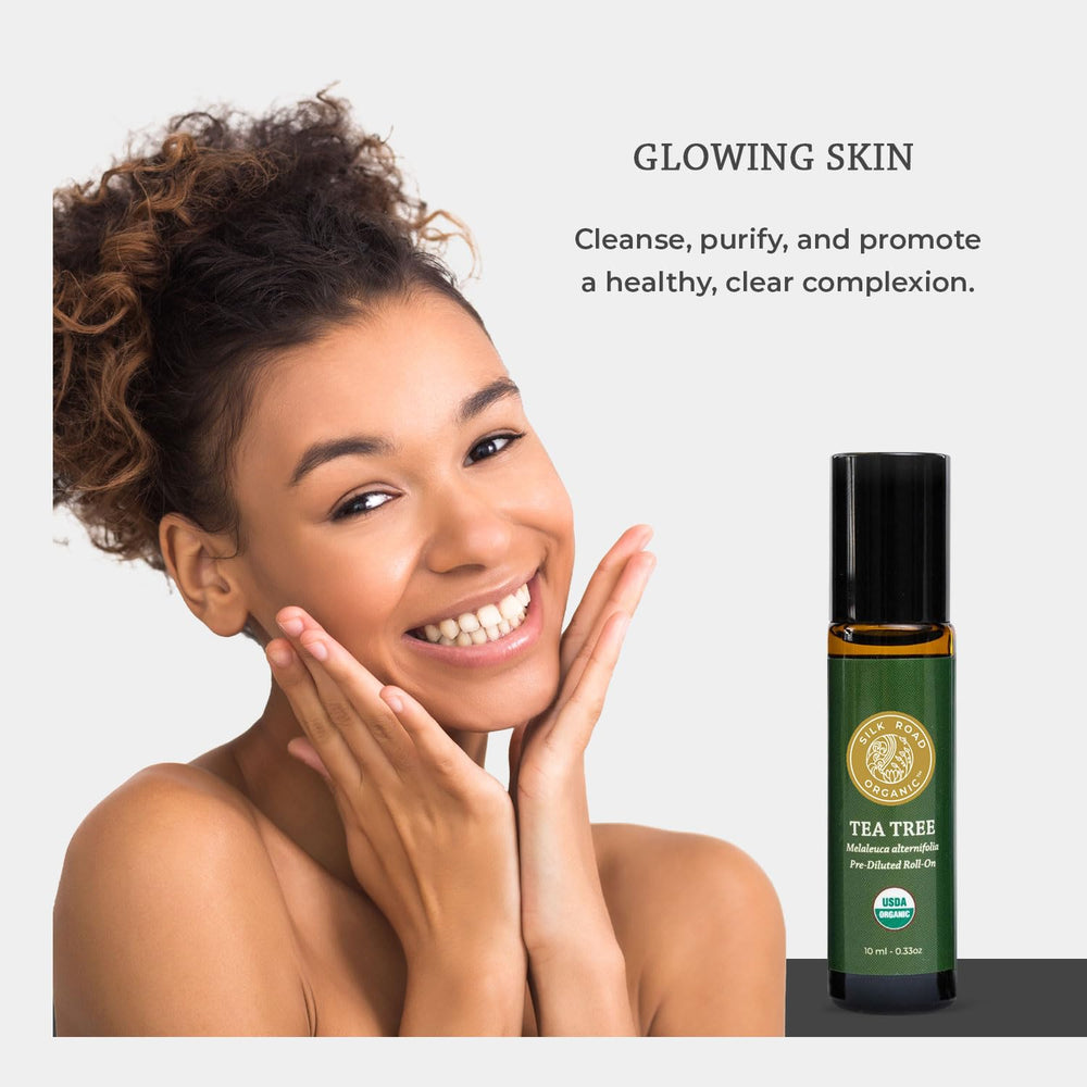Close-up of Silk Road Tea Tree Oil Roll-On applicator