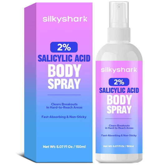 SilkyShark Salicylic Acid Spray bottle for body care and quick daily use