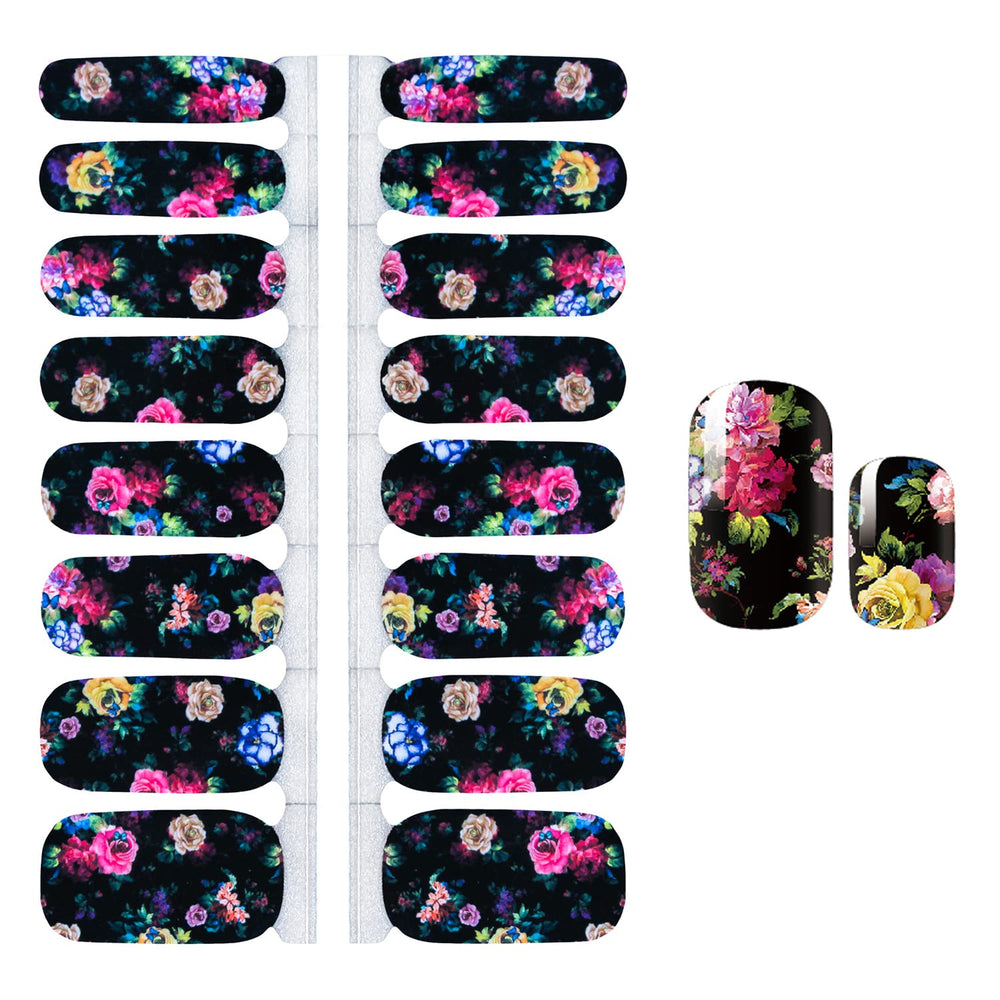 SILPECWEE nail sticker pattern close-up reveals crisp floral details for chic nails.