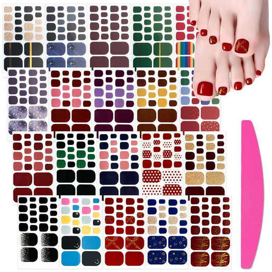 SILPECWEE toe nail sticker 20-sheets set for quick, long-lasting full-wrap color.
