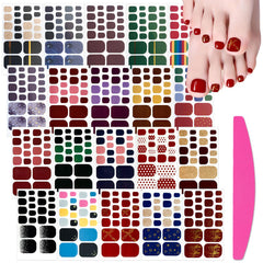 SILPECWEE toe nail sticker 20-sheets set for quick, long-lasting full-wrap color.