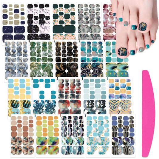 SILPECWEE toe nail stickers marble design for a chic pedicure at home