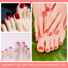 SILPECWEE toe nail stickers shown on nails for a salon-like result.