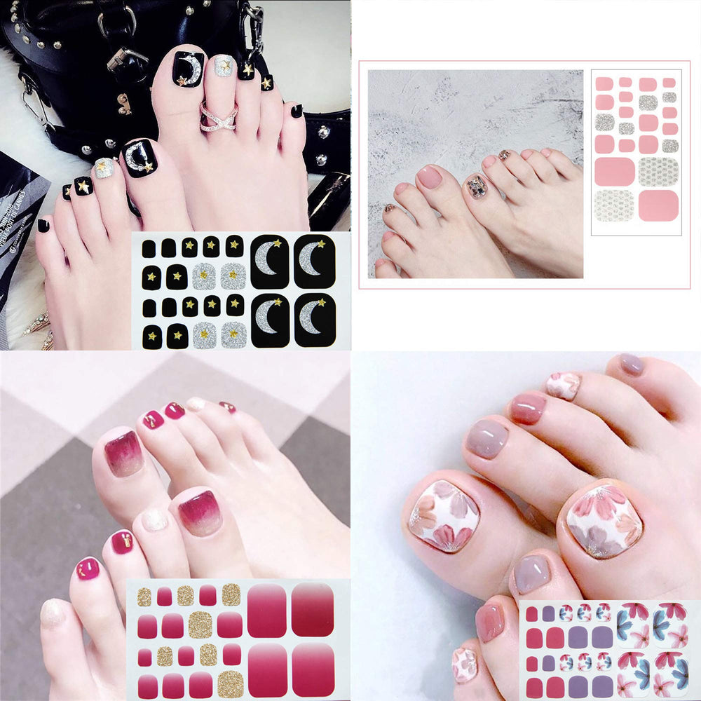SILPECWEE toenail wraps with 22-nail layout and 10 sizes.
