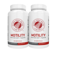 Motility bottle displayed in a breakfast scene suggesting a simple daily ritual.