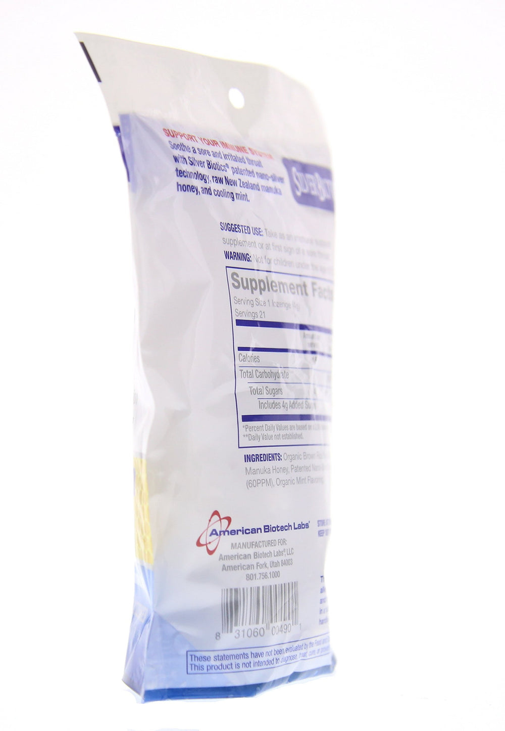 Two-pack display of Silver Lozenges with 21-count bags