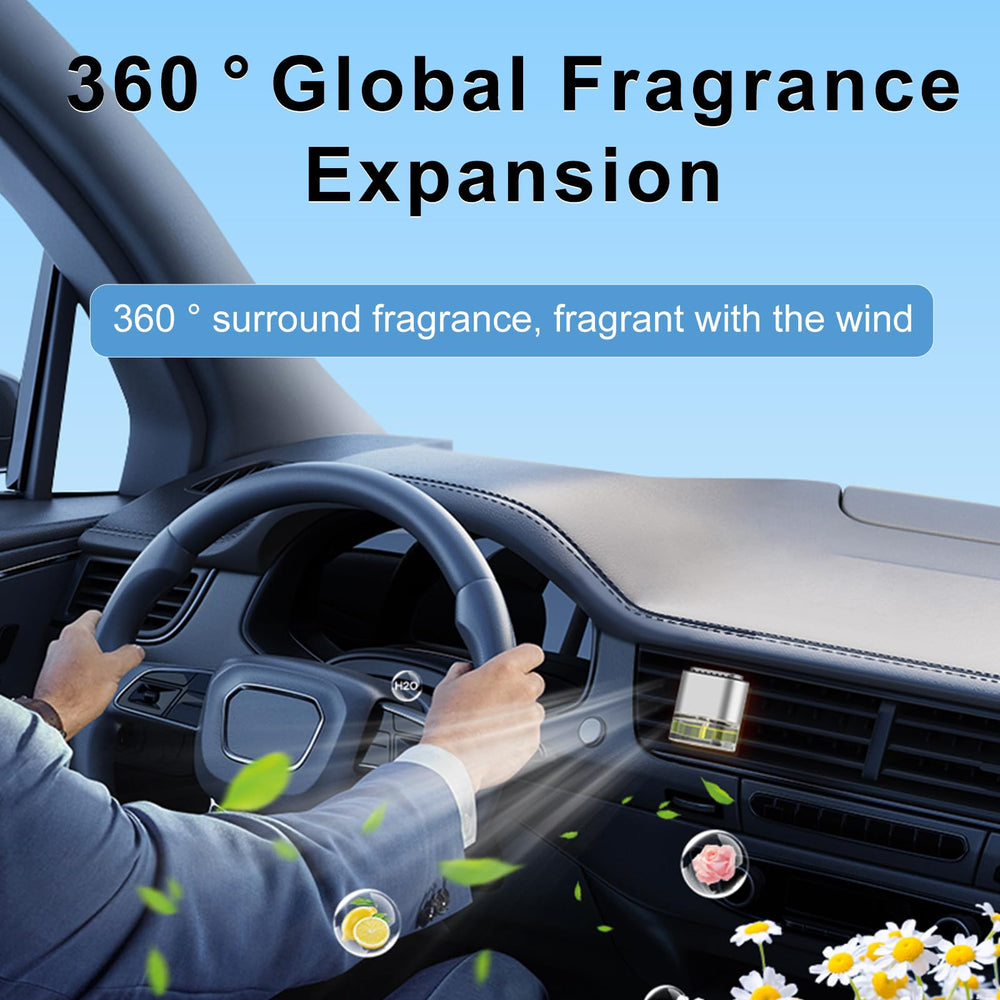 Sleek silver and transparent car air freshener design