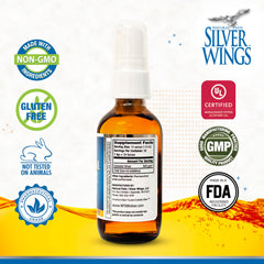 Label indicating 500ppm colloidal silver for immune support