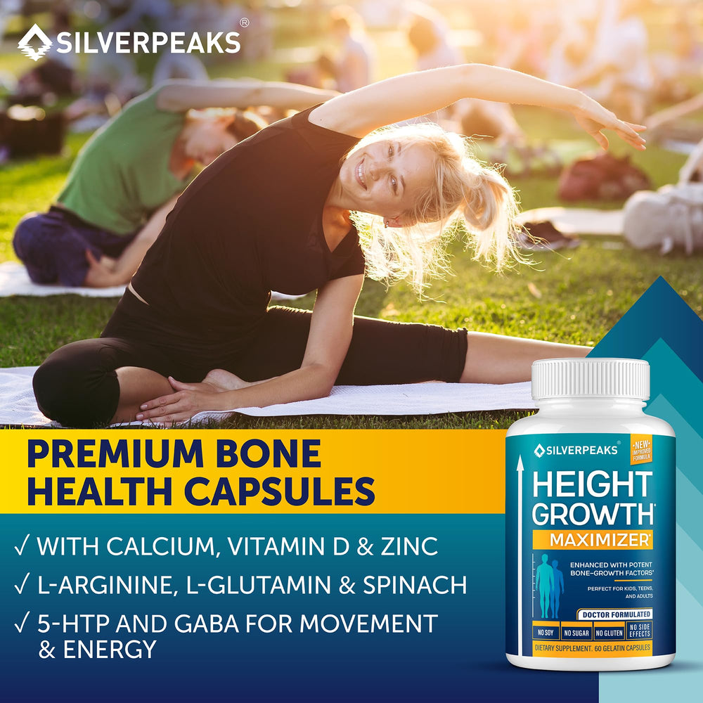 Ingredients and nutrition details graphic for SILVERPEAKS Growth Capsules