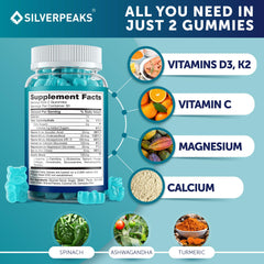 SILVERPEAKS Height Growth Gummies packaging and 60 gummies