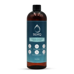 Front view of SILVIQ Structured Silver Water bottle, 16 oz