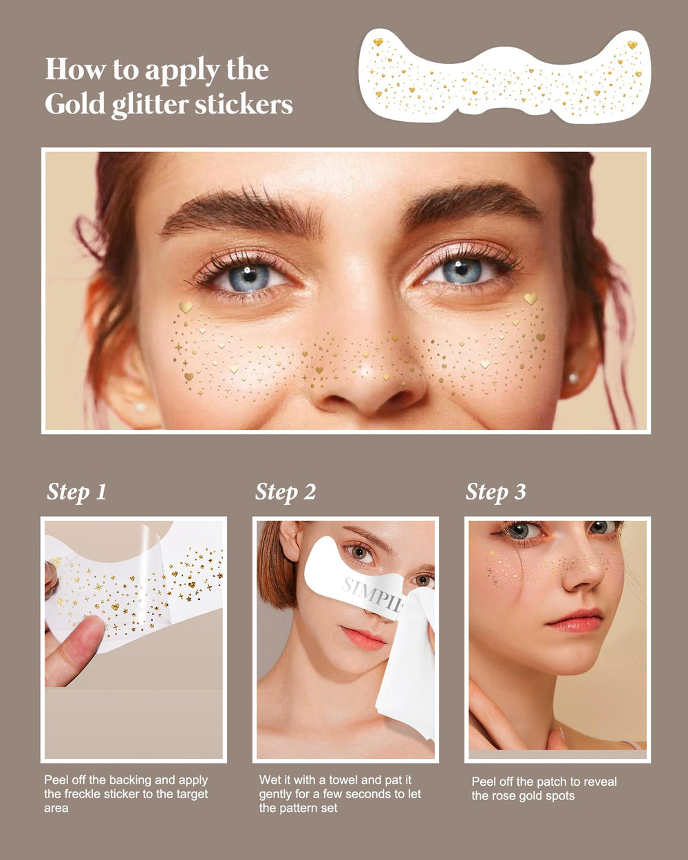Simpilos Glitter Freckles sweatproof shine lasts through dancing sessions.