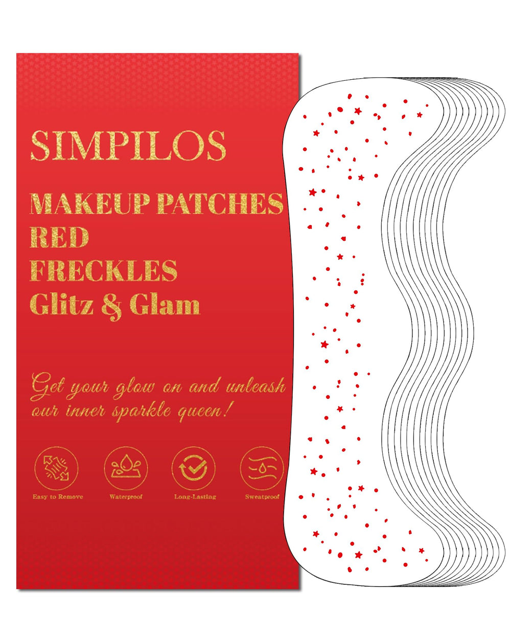 Simpilos Red Glitter Freckles sheets ready for bold festival looks.