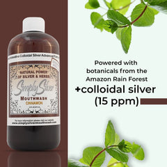 16 oz Simply Silver Cinnamon Mouthwash with fresh breath concept