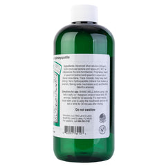 Front label close-up of Simply Silver Mouthwash Spearmint
