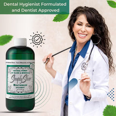 Ingredient highlights on Simply Silver Mouthwash Spearmint label