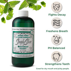 pH 8 mouthwash with natural ingredients on label