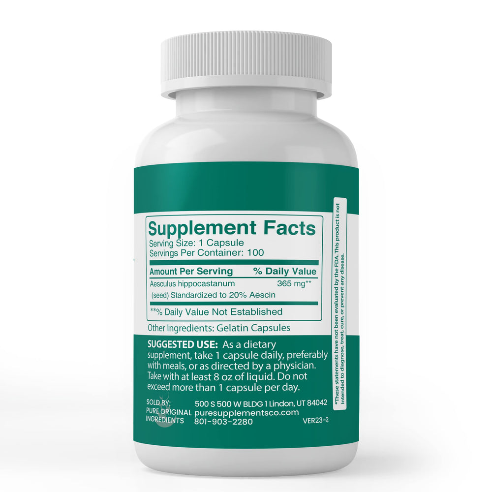 Packaging highlighting a single-ingredient Horse Chestnut supplement