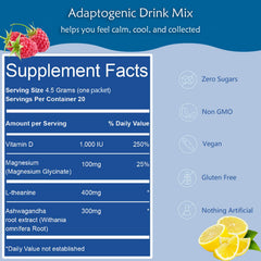 Single-serve packets of magnesium glycinate for Calm drink mix in raspberry lemonade