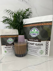 Prepared cup of kava served from SINGHS powder