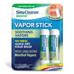 SinuCleanse Vapor Stick twin-pack shown for on-the-go relief.