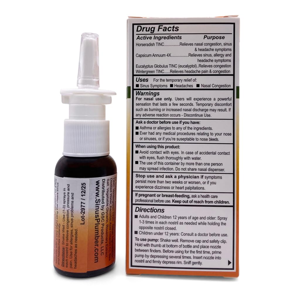 Sinus Plumber Pepper Nasal Spray spray-action demonstrates targeted sinus relief.