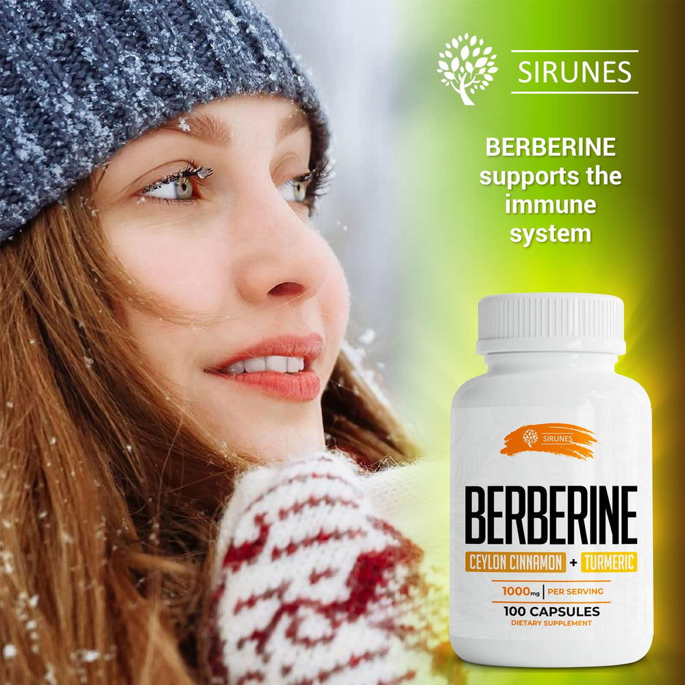 Bottle label featuring Berberine HCL, Cinnamon and Turmeric