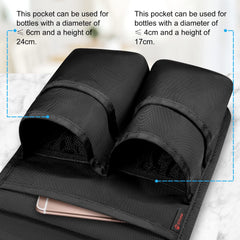 SITHON Bag front pockets opened showing bottle capacity