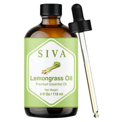 SIVA Lemongrass Essential Oil bottle with dropper (4 oz)