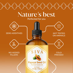 SIVA Papaya Seed Oil dropper, precise application for scalp massage.