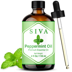 SIVA Peppermint Essential Oil 4oz bottle with label