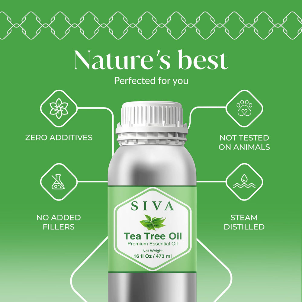 SIVA Tea Tree Oil 16 Oz bottle back label