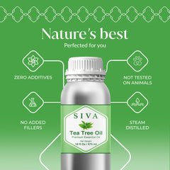 SIVA Tea Tree Oil 16 Oz bottle back label