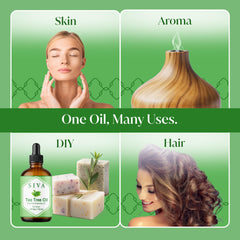 Tea tree oil used in skincare routine with skincare products