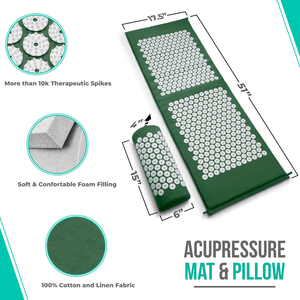 Close-up of the acupressure pillow showing massage points
