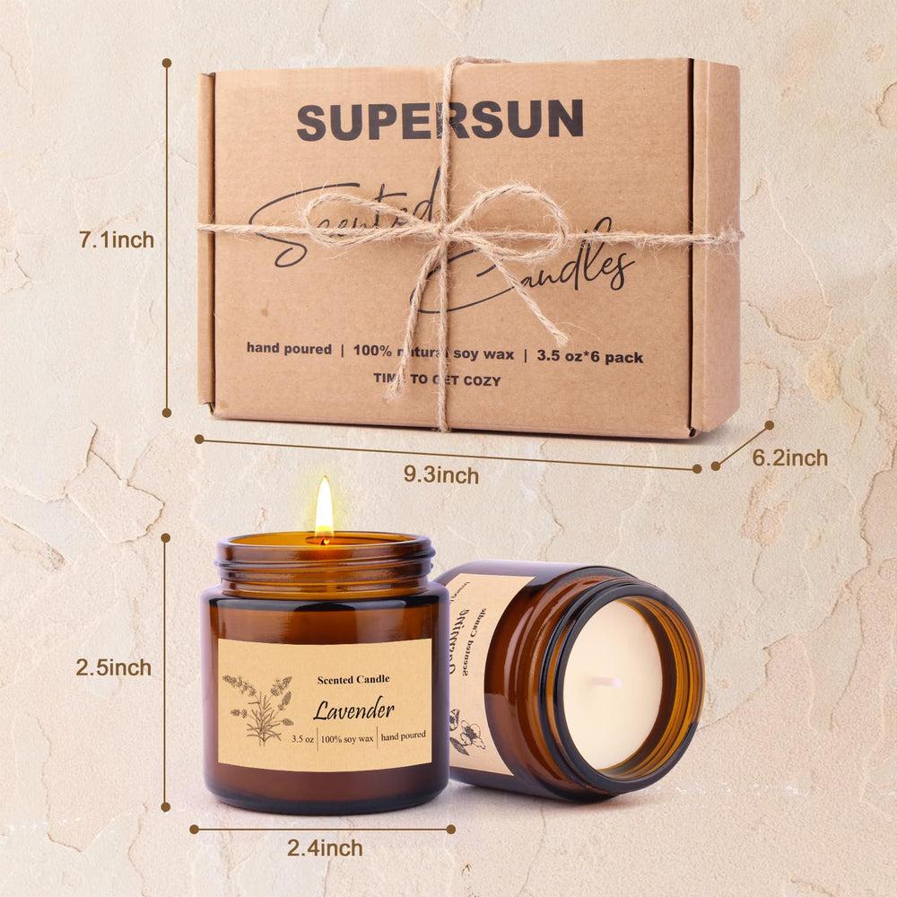 Gift box packaging for six candle gift set
