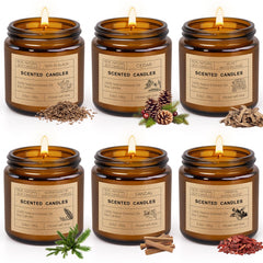 Six-pack scented candles set in gift-ready box