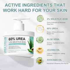 60% Urea Cream for Feet with jojoba and avocado oils nourishing skin