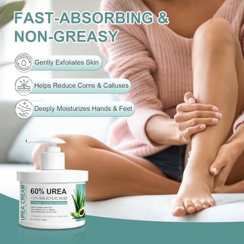 Close-up of 60% Urea Cream for Feet texture for soothing application