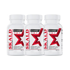 Front view of Skald 3-pack bottle