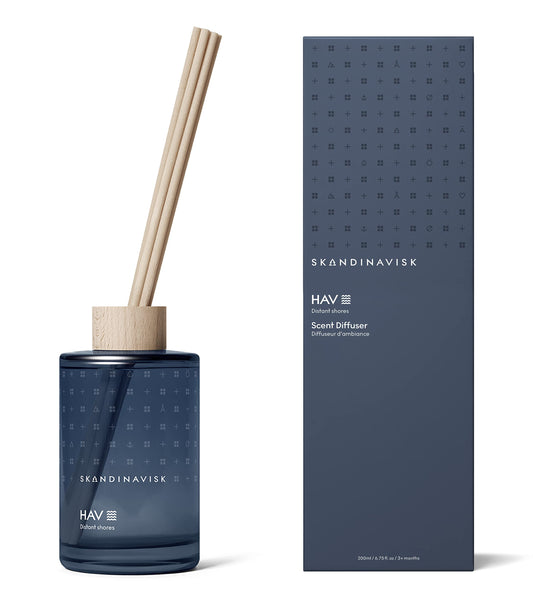 Skandinavisk HAV Sea Diffuser with 8 reeds in a painted glass vase