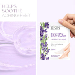 At-home foot spa experience with Skin Aesthetics Lavender & Mint mask.