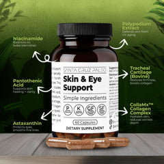 Lifestyle shot of person holding Skin & Eye Supplement bottle