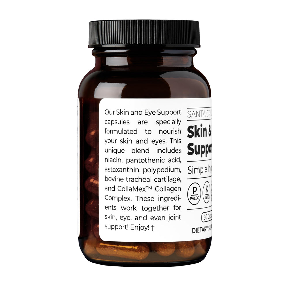 Skin & Eye Supplement bottle with 90 capsules